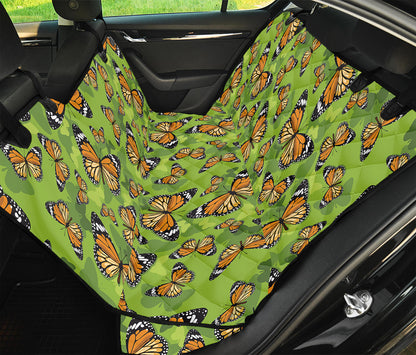 Green Monarch Butterfly Pattern Print Pet Car Back Seat Cover