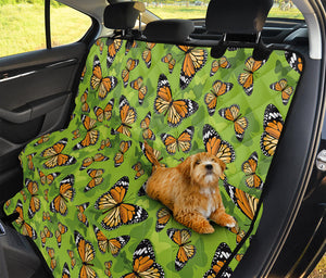 Green Monarch Butterfly Pattern Print Pet Car Back Seat Cover