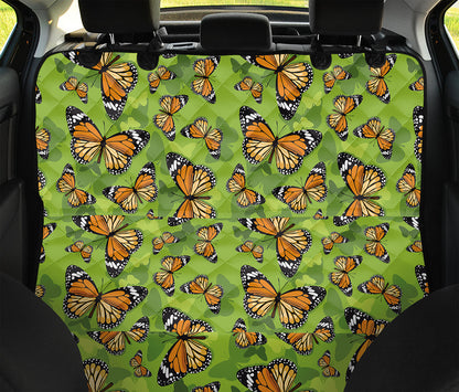 Green Monarch Butterfly Pattern Print Pet Car Back Seat Cover