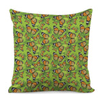 Green Monarch Butterfly Pattern Print Pillow Cover