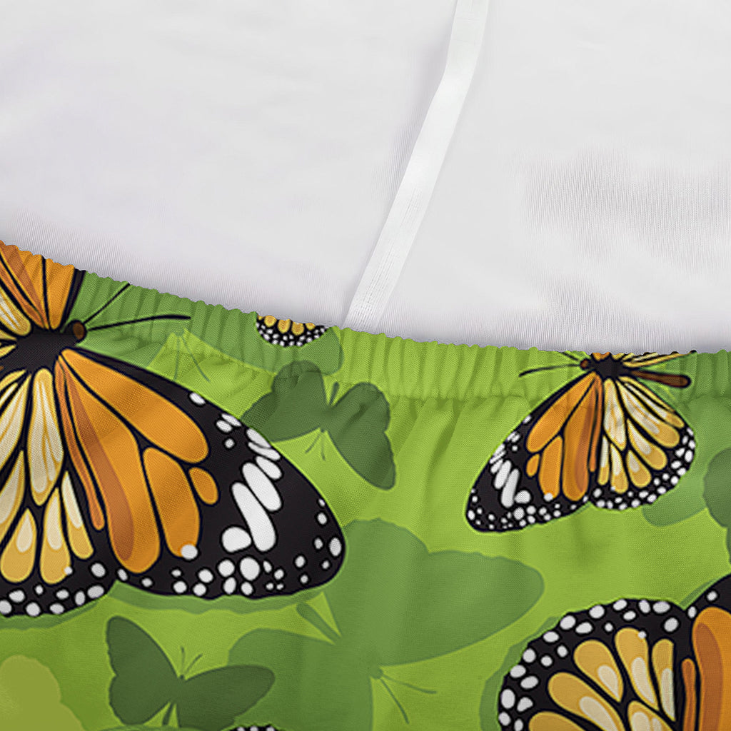 Green Monarch Butterfly Pattern Print Sofa Cover
