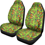 Green Monarch Butterfly Pattern Print Universal Fit Car Seat Covers