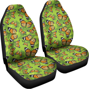 Green Monarch Butterfly Pattern Print Universal Fit Car Seat Covers