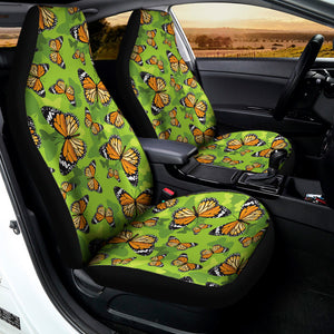 Green Monarch Butterfly Pattern Print Universal Fit Car Seat Covers