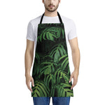 Green Monstera Leaf Print Apron