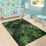 Green Monstera Leaf Print Area Rug