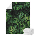 Green Monstera Leaf Print Blanket