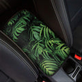 Green Monstera Leaf Print Car Center Console Cover
