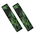 Green Monstera Leaf Print Car Seat Belt Covers