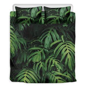 Green Monstera Leaf Print Duvet Cover Bedding Set