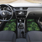 Green Monstera Leaf Print Front and Back Car Floor Mats