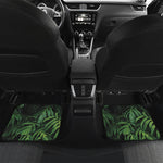 Green Monstera Leaf Print Front and Back Car Floor Mats