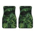 Green Monstera Leaf Print Front Car Floor Mats