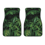 Green Monstera Leaf Print Front Car Floor Mats