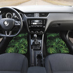 Green Monstera Leaf Print Front Car Floor Mats