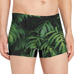 Green Monstera Leaf Print Men's Boxer Briefs