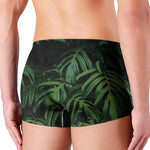 Green Monstera Leaf Print Men's Boxer Briefs