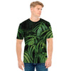 Green Monstera Leaf Print Men's T-Shirt