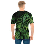 Green Monstera Leaf Print Men's T-Shirt