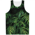 Green Monstera Leaf Print Men's Tank Top
