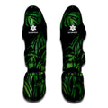 Green Monstera Leaf Print Muay Thai Shin Guards