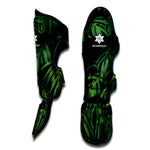 Green Monstera Leaf Print Muay Thai Shin Guard