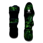 Green Monstera Leaf Print Muay Thai Shin Guard