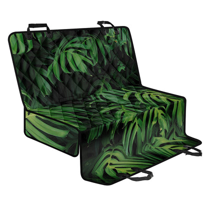 Green Monstera Leaf Print Pet Car Back Seat Cover