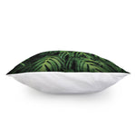 Green Monstera Leaf Print Pillow Cover
