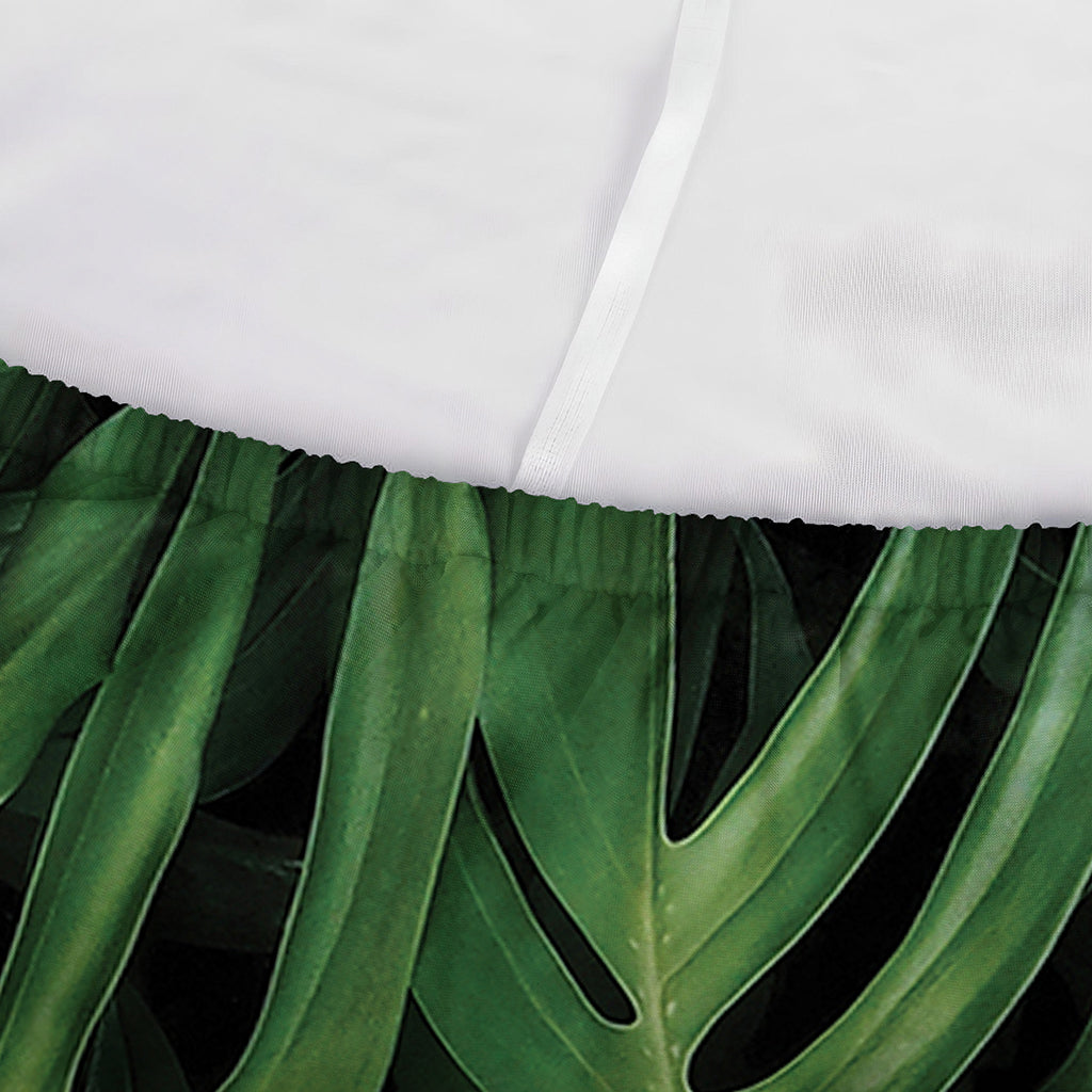 Green Monstera Leaf Print Sofa Cover