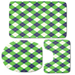 Green Navy And White Argyle Print 3 Piece Bath Mat Set