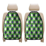Green Navy And White Argyle Print Car Seat Organizers