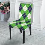 Green Navy And White Argyle Print Dining Chair Slipcover