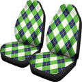 Green Navy And White Argyle Print Universal Fit Car Seat Covers