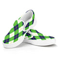 Green Navy And White Argyle Print White Slip On Sneakers