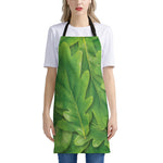 Green Oak Leaf Print Apron
