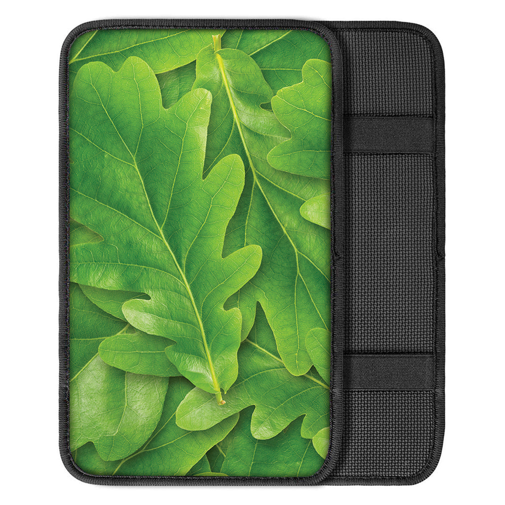 Green Oak Leaf Print Car Center Console Cover