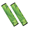 Green Oak Leaf Print Car Seat Belt Covers
