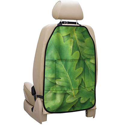 Green Oak Leaf Print Car Seat Organizers