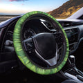 Green Oak Leaf Print Car Steering Wheel Cover