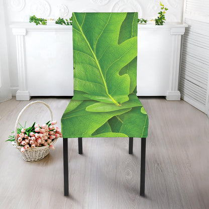 Green Oak Leaf Print Dining Chair Slipcover