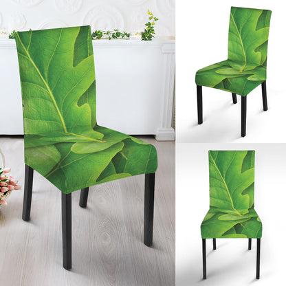 Green Oak Leaf Print Dining Chair Slipcover