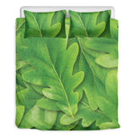Green Oak Leaf Print Duvet Cover Bedding Set