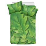 Green Oak Leaf Print Duvet Cover Bedding Set
