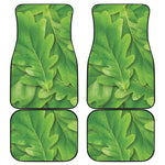 Green Oak Leaf Print Front and Back Car Floor Mats