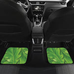 Green Oak Leaf Print Front and Back Car Floor Mats