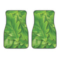 Green Oak Leaf Print Front Car Floor Mats