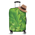 Green Oak Leaf Print Luggage Cover