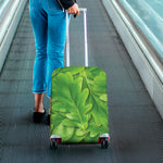 Green Oak Leaf Print Luggage Cover