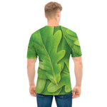 Green Oak Leaf Print Men's T-Shirt